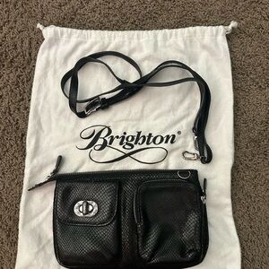 Brighton Textured Black Crossbody Bag